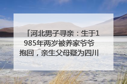 河北男子寻亲：生于1985年两岁被养家爷爷抱回，亲生父母疑为四川仪陇人｜红星寻人